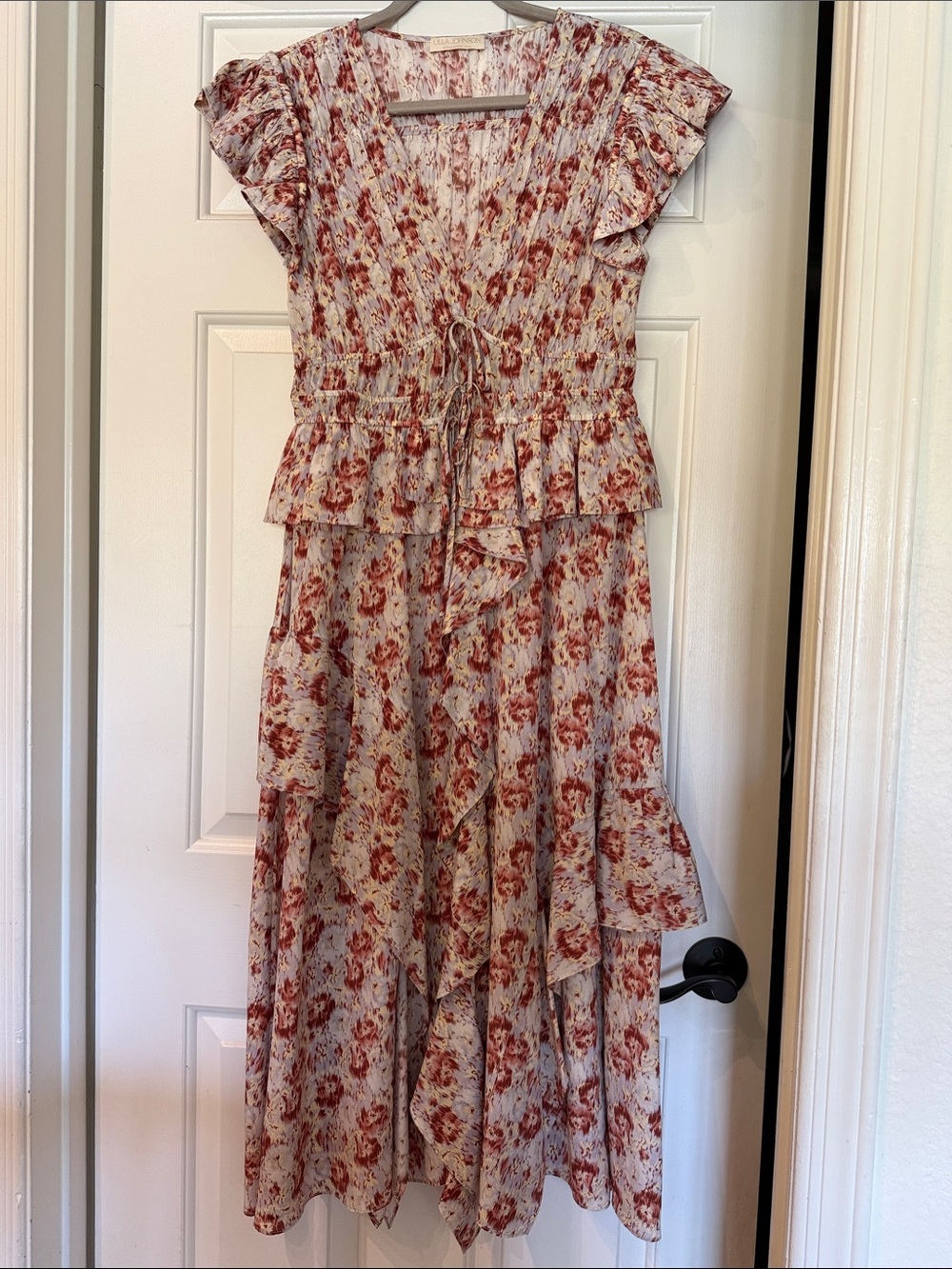 Ulla Johnson Cream and Rust Floral Maxi Dress
